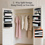 LAMU 6-Tier Over The Door Organizer, Swing - Proof Closet Door Organizer, Flexible 1 Split into 2 Over The Door Storage Organ