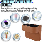 Car Cup Holder, PU Leather Auto Front Console Gap Filler Organizer, Multifunctional Cup Drink Holder, Car Seat Gap Filler Storage Box, Coin Bucket, Cell Mobile Phone Holder (Brown)