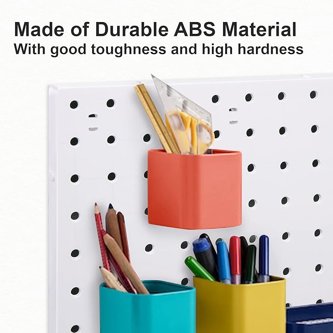 6Pcs Peg Board, Pegboard Wall Organizer Panels, White Pegboard Wall Mount, ABS Pegboard for Craft Room Garage Kitchen Worksho