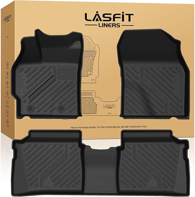 LASFIT Floor Mats for Toyota Prius 2010-2011, All Weather TPE Custom Fit Easy Clean Durable No-Curling Floor Liners for Prius 2010 2011 Car Mats
