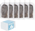 Hanging Vacuum Storage Bags, 6 Pack (41.3 x27.6 inch), Vacuum Seal Bags for Clothing, Garment Bags for Short Clothses, Jacket