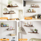 Floating Shelves for Wall Rustic Farmhouse 24 Inch Floating Shelf Wooden Shelves for Wall Mounted Live Edge Pine Shelf with U