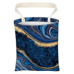 Car Trash Can, Cute Car Trash Bag, Hanging Car Organizer and Storage Bag, Trash Bin for Car Accessories, Vehicle, Travelling, Camping Luxury Blue Marble