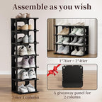 HAIXIN Vertical Narrow Tall Shoe Rack for Front Door Entrance, 7-Tier Sturdy Stackable Shoe Rack Organizer for Closet Entrywa