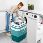 StorageRight Large Collapsible Laundry Basket Hamper with Easy Carry Handles，Freestanding Clothes Hampers for Laundry, Bedroo