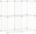 Amazon Basics 4 Cube Wire Grid Storage Organizer, Closet Organizer and Shelves, Stackable, Space-Saving, Easy to Assemble, 14
