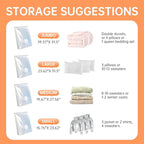 12 Pack Vacuum Storage Bags with Electric Pump, (3 Small, 3 Medium, 3 Large, 3 Jumbo) Vacuum Seal Bags for Clothing, Space Sa
