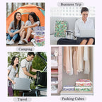 6 Pcs Compression Packing Cubes Waterproof Suitcase Travel Bag Luggage Backpack Organizer Travel Cubes for Packing-Small Flor