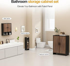 Bathroom Wall Cabinet,Wooden Medicine Cabinet with Fluted Doors Over The Toilet Storage Cabinet with Adjustable Shelf for Bat