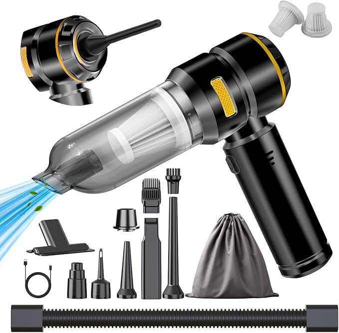 Car Vacuum Cleaner High Power - 22000PA Portable Cars Vacuum 4 in 1 Compressed Air Duster & Air Blower & Pump Hand Held Vacuu