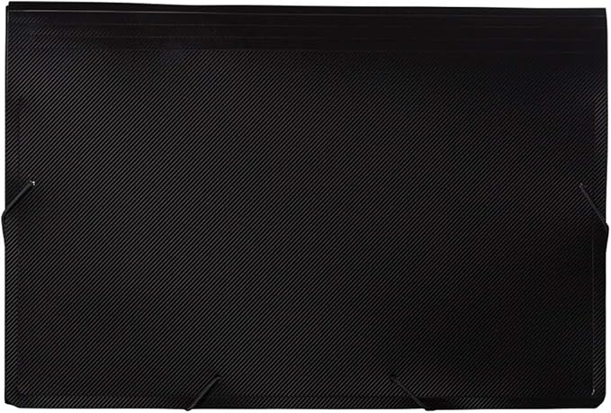 JAM PAPER Accordion Folders - 13 Pocket Plastic Expanding File - Legal Size - 10 x 15 - Black - Sold Individually