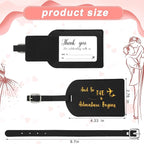 Sweetude 48 Sets Leather Luggage Tag Bulk and So The Adventure Begins Luggage Tags with Name Card for Wedding Bridal Shower B