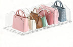 ANTOWIN 2 Pack Purse Organizers for Closet, Clear Adjustable Shelf Divider, Handbag Separators Storage Organizer, Shelf Divid