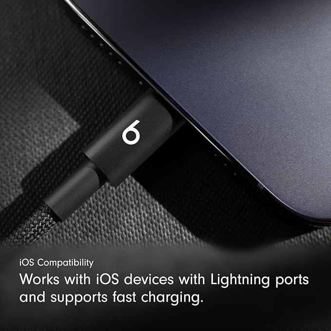 Beats USB-C to Lightning Woven Cable Fast Charging Durable/Tangle-Free Compatible Charger for Apple Devices w Lightning Ports