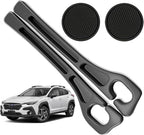Car Seat Gap Filler Organizer Compatible with Subaru Crosstrek Accessories Seat Gap Plug Blocker with Storage Slot Non-Slip Car Cup Holder Coaster Black