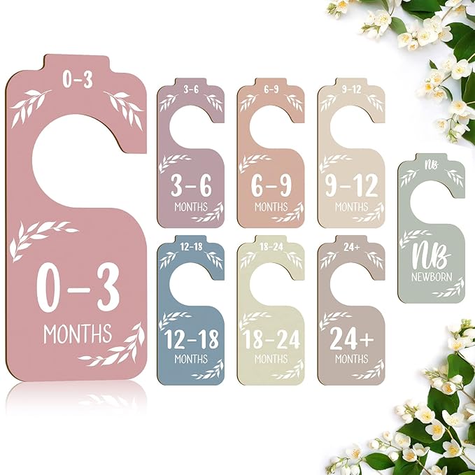 Wooden Baby Closet Dividers for Baby Clothes Organizer,Colorful Baby Closet Organizer For Nursery Decor,Baby Clothes Dividers
