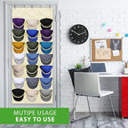 Dofilachy Hat Rack - Hat Organizer - Hat Racks for Baseball Caps, Visible Hat Holder - Baseball Hat Rack for Wall Door with 3
