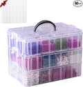 VTG Bead Organizer Box, 84 Pcs Small Organizers, 3-Tier Bead Storage Containers Portable Organizer and Storage Box Stackable 