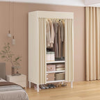 Portable Closet,Garment Rack,Heavy Duty Clothes Rack with Cover,Wardrobe Closet with 1 Hanging Rods, 2 Storage Shelves,27.5" 