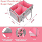 Baby Diaper Caddy Organizer for Girl Boy Large Nursery Storage Bin Basket Portable Holder Tote Bag for Changing Table and Car