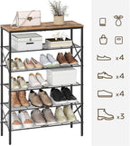 YATINEY 6-Tier Shoe Rack, Shoe Storage Organizer for Closet, Free Standing Shoe Organizer with Metal Mesh Shelves, 24 Pairs o