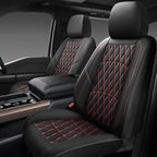 NS YOLO Leather Car Seat Covers,Universal Fit for Most Cars,SUVs and Sedans,Waterproof Luxury Leatherette Cushions, 2 Seats P