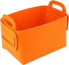 Minoisome Storage Basket Felt Storage Bin Collapsible& Convenient Box Organizer with Carry Handles for Office Bedroom Closet 