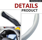 3pcs Universal Carbon Fiber Steering Wheel Cover - Anti-Slip & Segmented Design, Universal 99% Durable Steering Wheel Protect