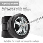 Tallew 10 Pack Tire Pressure Gauge Silver Heavy Duty Air Pressure Tire Gauge Dual Head Semi Truck Tire Pressure Gauge Range 10-150 Psi, Extended Tube Tire Gauge Suitable for Semi Truck, and Bus