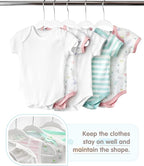 VIS'V Baby Hangers, 11 Inch Velvet Kids Hangers with 6 Pcs Clothes Size Dividers, Infant Toddler Nursery Closet Organization,