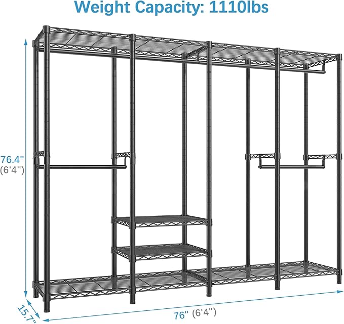VIPEK V40C Covered Clothes Rack Heavy Duty Clothing Rack with Cover, Custom Freestanding Closet Portable Wardrobe Closet for 