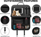 Car Backseat Organizer: Back Seat Storage Organizer for Kids with Tablet Holder, Heavy Duty Back Seat Protector with Foldable Table Tray, Kick Mats w/Pockets, Road Trip Essentials, 2 Count