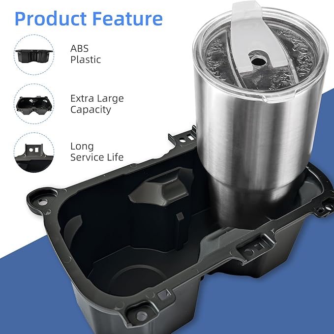 Oversized Cup Holder Compatible with Toyota Tacoma 3rd Gen 2016-2023, ABS Plastic Car Cup Holder Tray Replacement for 3.75" D