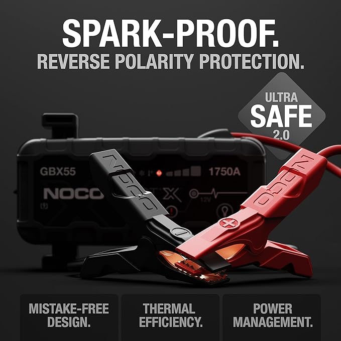 NOCO Boost X GBX55: 1750A UltraSafe Jump Starter - 12V Lithium Battery Booster Pack, Portable Jump Box, Power Bank & Jumper
