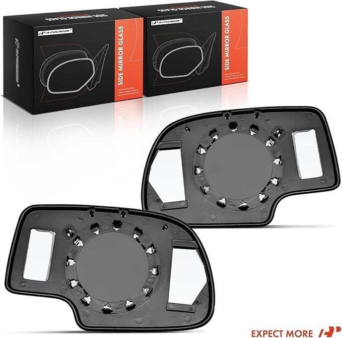 A-Premium 2-PC Driver and Passenger Side Non-Heated Mirror Glass with Backing Plate Compatible with Chevrolet Silverado 1500 Classic, Tahoe, Avalanche 2500 & GMC Sierra 3500, Yukon & Cadillac Escalade