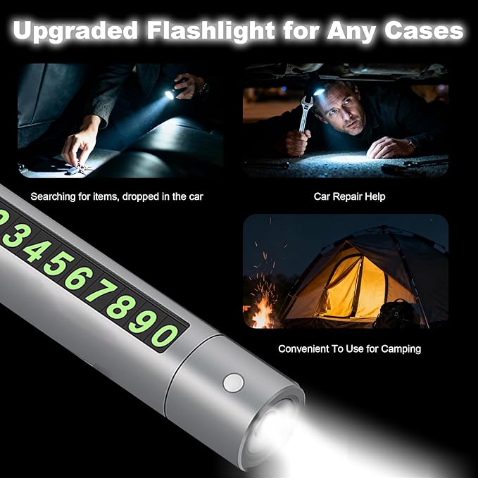 Upgraded 2026 Safe Hammer Glass Breaker Flashlight Car Parking Card, Seatbelt Cutter Window Breaker Emergency Escape Tool Gla