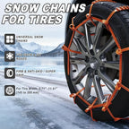 10PCS Anti-Slip Snow Tire Chains, Reusable Zip Tie Snow Chains for Car Tires, Easy Installation, Suitable for Driving in Rain