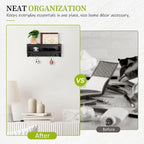 Nekon Key Holder Wall Mount, 12.8" W x 5.6" H x 3.7" D Wall Mounted Key and Mail Organizer with 6 Key Hooks, Key Racks for Ho