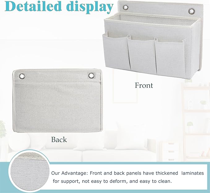 Wall Hanging Organizer Bag/Hanging Baskets with Large Mesh Compartment & 3 Pockets，Over the Door Organizer Space Saving Stora