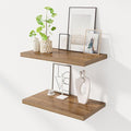 Dreamland 24" Floating Shelves for Wall, 12" Deep Slim Walnut Floating Shelves, Wall-Mounted Shelves for Bedroom, Living Room