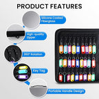 Zippered Case, Portable Organizer With Handle, Waterproof & Fireproof Binder With 54 Hooks and Tags, Key Box for Estate Sales