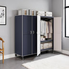 Heavy Duty Clothes Rack with Magnetic Door, Load 1500lbs, Foldable Portable Wardrobe Closet, Hanging Clothing metal Garment R