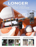 LISEN for iPad Holder Car Road Trip Travel Essentials Activities for Toddler Kids Gifts, Car Accessories for Women Interior Men Truck 3in1 Tablet Holder Back Seat Car Camping Headrest Organizer
