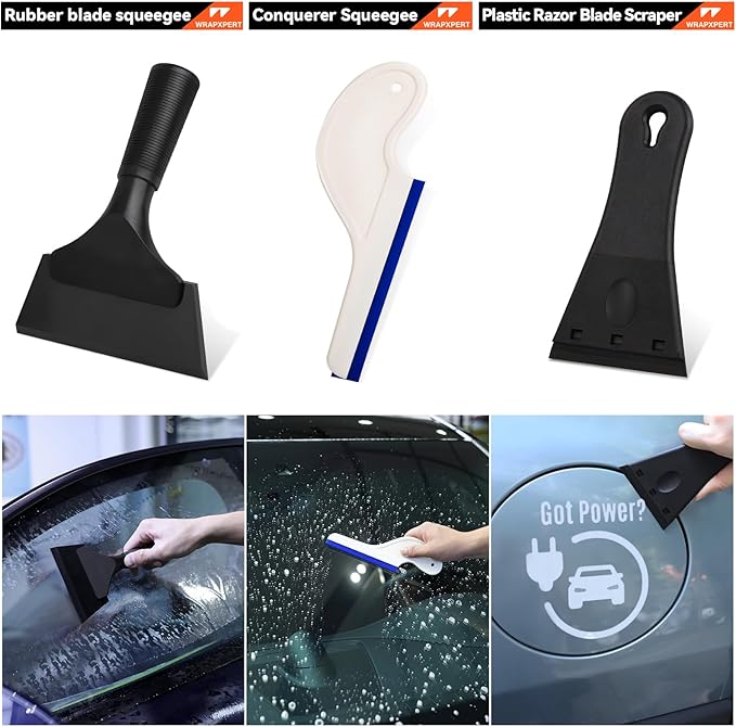 WRAPXPERT Window Tint Kit for Car Tint Tools Windshield Back Window Tinting Tools with Bulldozer Squeegee Scrubber Paddle, Film Cutter, Blade Scraper for Car Wrapping, Vinyl Film Installation