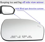Explorer Passenger Side Mirror Glass Compatible with Ford Explorer 2020 2021 2022 2023 2024 2025 Right Mirror Glass Heated BSD with Blind Spot Detection with Backing Plate