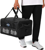 ZEEMO Golf Trunk Organizer, 2 Layer Car Locker with Ventilated Compartment for 2 Pair Shoes, Travel Storage Bag for