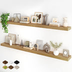 Fun Memories 72Inch Floating Shelves,Wall Mounted Rustic Wood Floating Shelf with Invisible Brackets for Storage & Decor,2 Pa