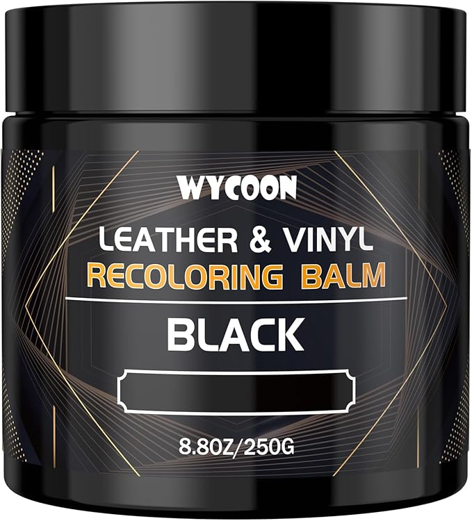 Leather Recoloring Balm & Color Restorer | Black Leather Dye, Paint & Repair Kit for Furniture, Couches, Car Seats, Shoes| Re