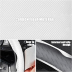 3 Piece Carbon Fiber Steering Wheel Cover,Car Steering Wheel Protector with Non-Slip Lining,Breathable Microfiber Universal for 14.5-15 inch,White