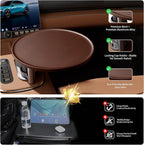 Car Tray & Car Desk for Laptop, 360° Rotating Wood Cup Holder Table, Steering Wheel Tray, Car Accessories for Women & Men,Compatible with Tesla Model Y/3/S, Ford F150/Explorer/Maverick & Most Vehicles